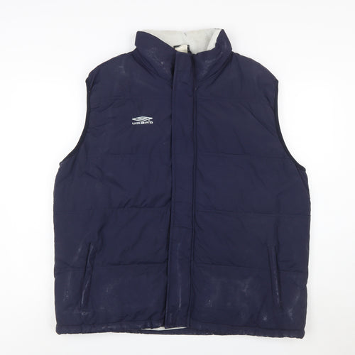 Umbro Mens Blue 2XL Padded Bodywarmer Gilet Vest Sportswear