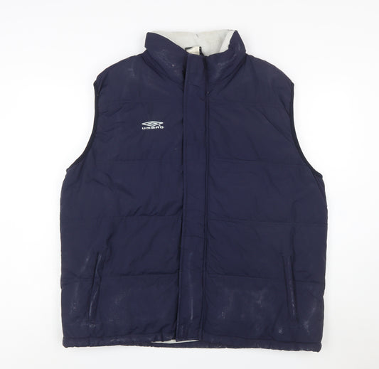 Umbro Mens Blue 2XL Padded Bodywarmer Gilet Vest Sportswear