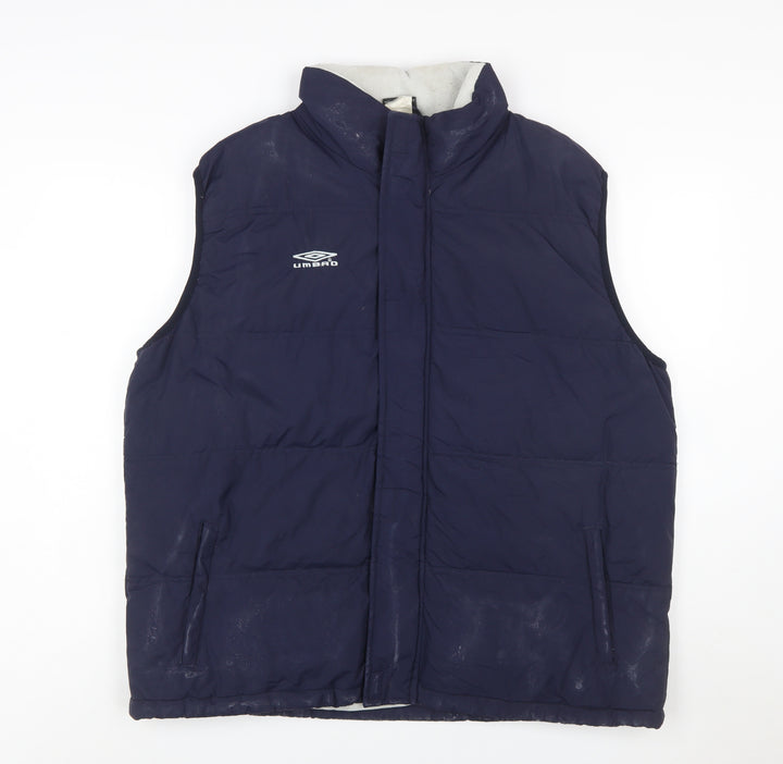 Umbro Mens Blue 2XL Padded Bodywarmer Gilet Vest Sportswear