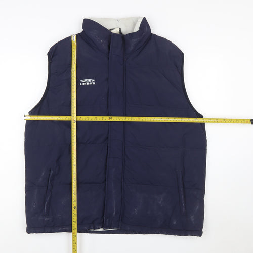 Umbro Mens Blue 2XL Padded Bodywarmer Gilet Vest Sportswear