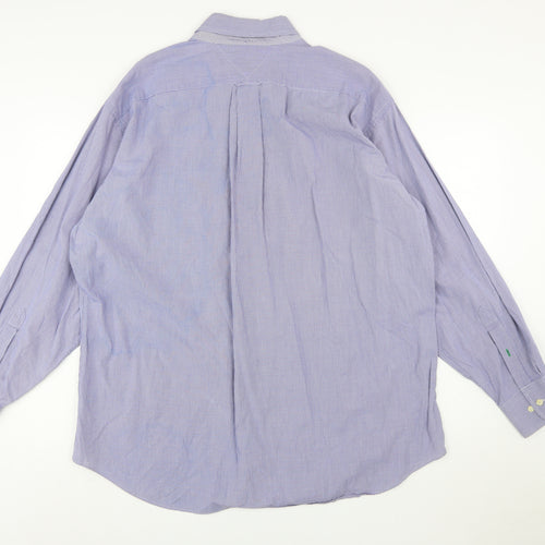 Tommy Hilfiger Men's Blue Check Button-Down XL Cotton Shirt