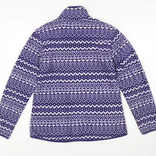 Joe Fresh Womens Purple Fair Isle Fleece Full Zip Jacket Size L