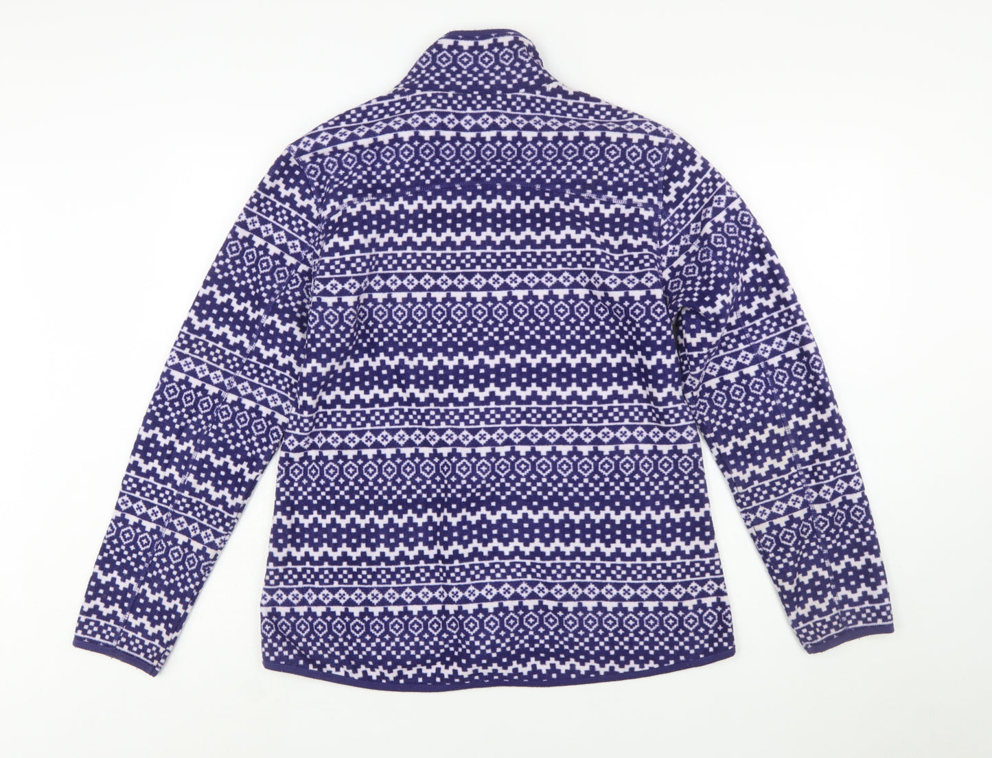 Joe Fresh Womens Purple Fair Isle Fleece Full Zip Jacket Size L