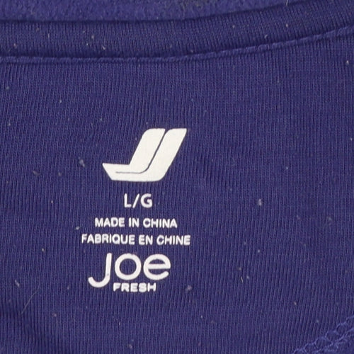 Joe Fresh Womens Purple Fair Isle Fleece Full Zip Jacket Size L