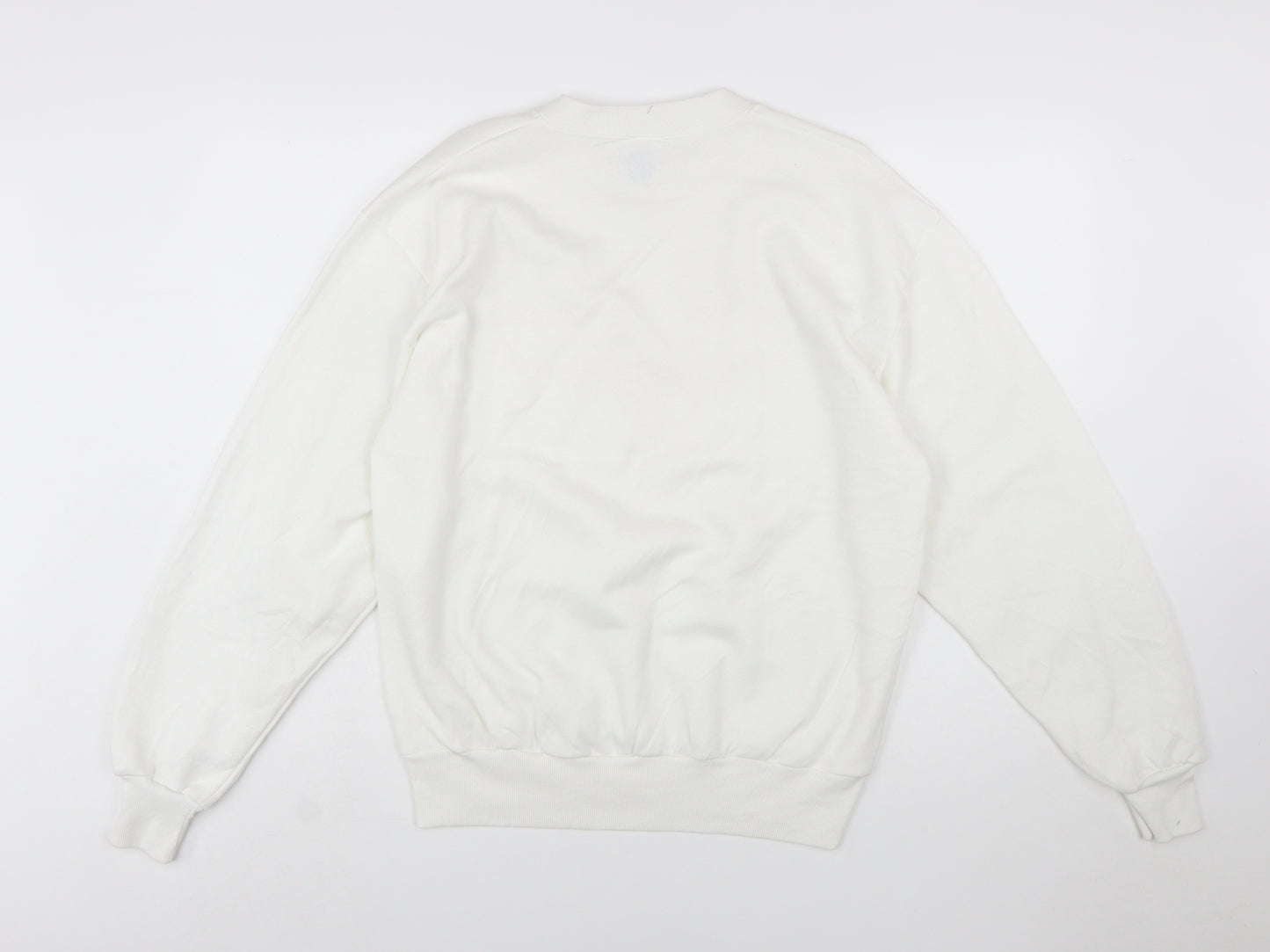 Jerzees Women White Gold Graphic Pullover Sweatshirt Size M