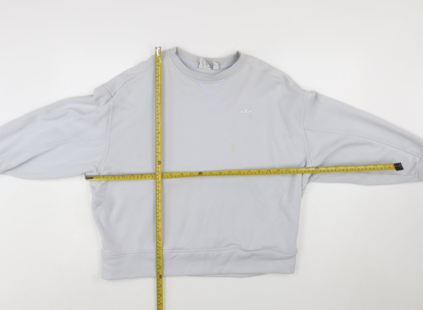 Adidas Women Grey Cotton Crew Neck Sweatshirt Size 12