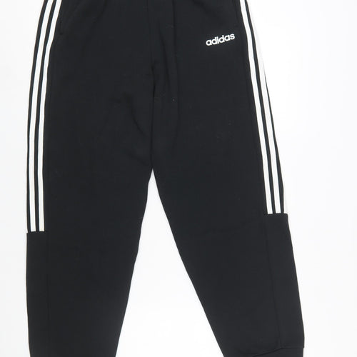 Adidas Men's Black Jogger Trousers M Regular Fit Stripe Logo