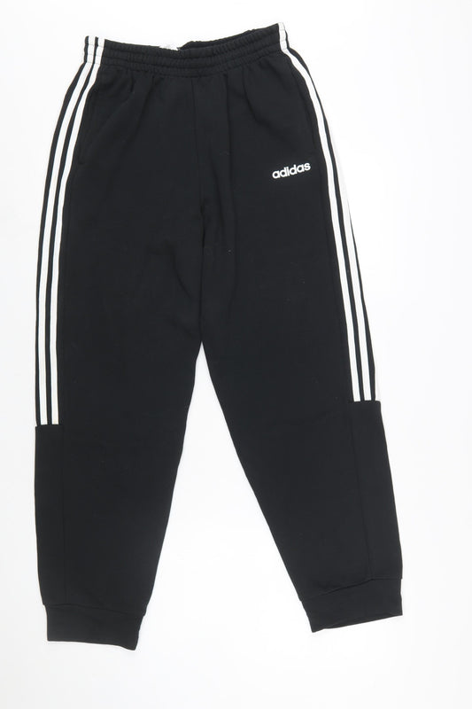 Adidas Men's Black Jogger Trousers M Regular Fit Stripe Logo