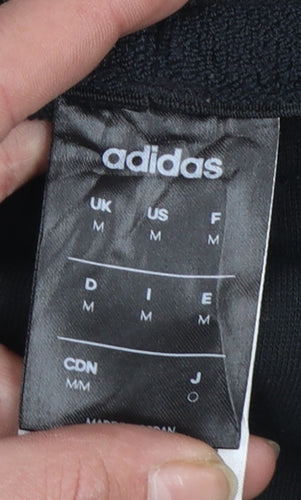 Adidas Men's Black Jogger Trousers M Regular Fit Stripe Logo