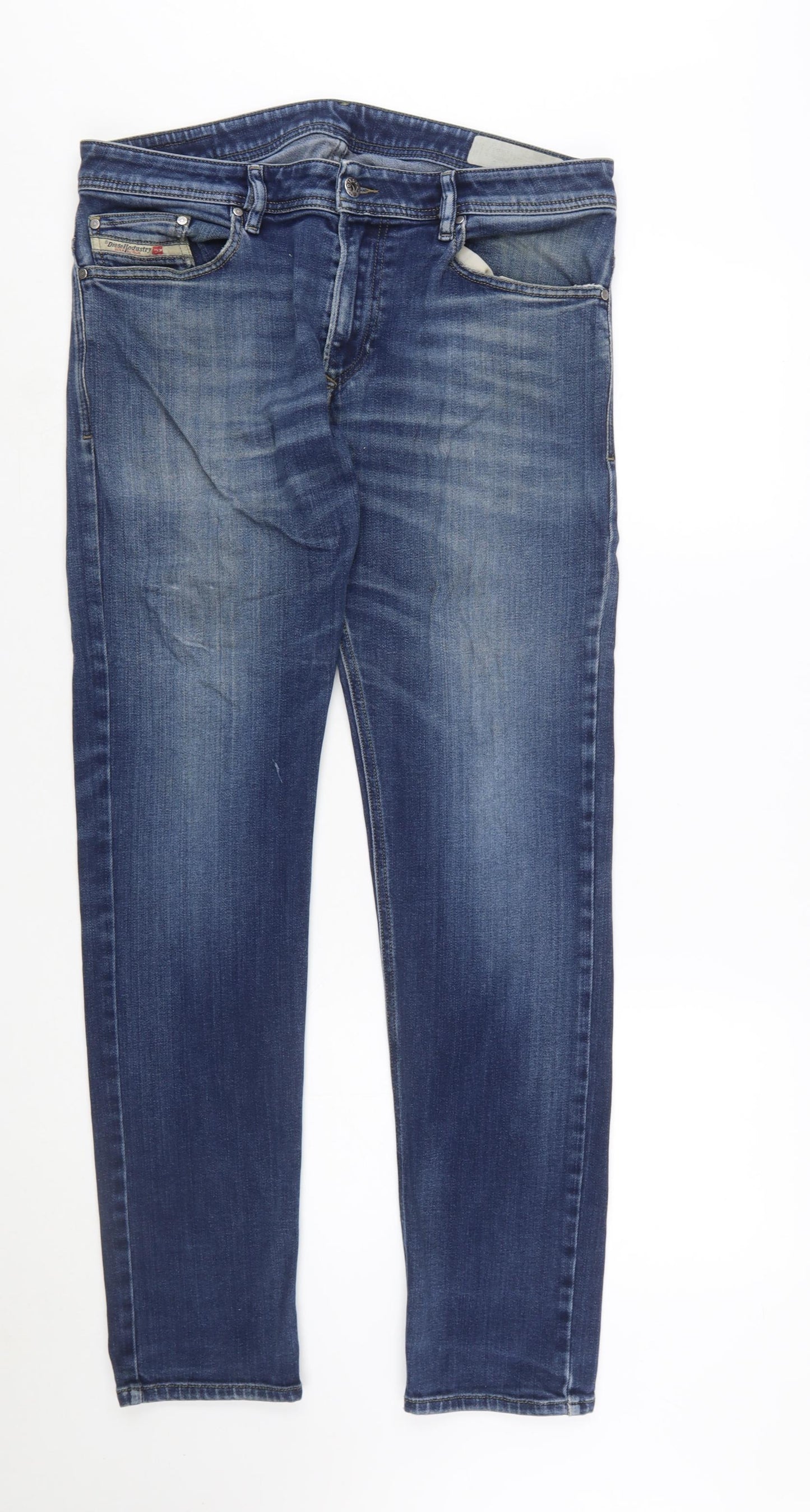 Diesel Men's Blue Slim Fit Straight Leg Denim Jeans Size 34