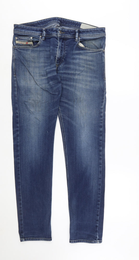 Diesel Men's Blue Slim Fit Straight Leg Denim Jeans Size 34