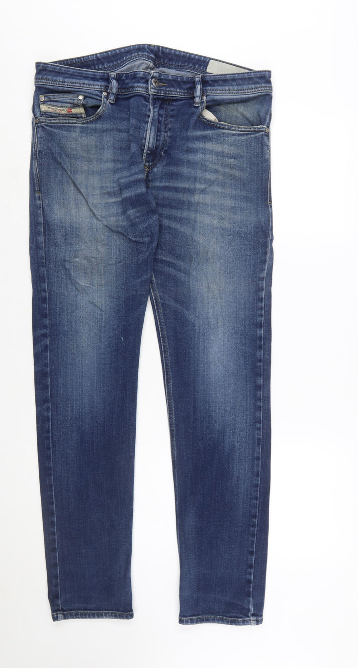 Diesel Men's Blue Slim Fit Straight Leg Denim Jeans Size 34