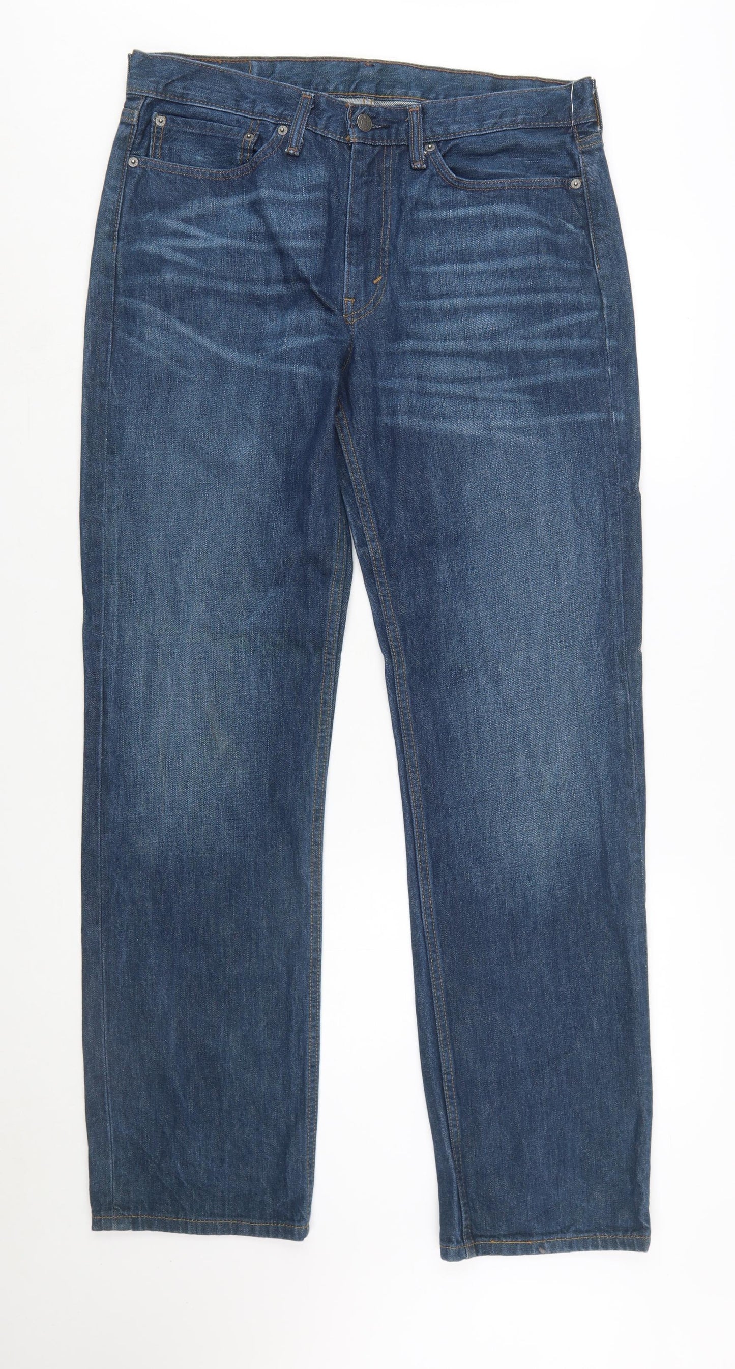 Levi's 514 Men's Blue Denim Straight Jeans 34W 32L Classic Fit
