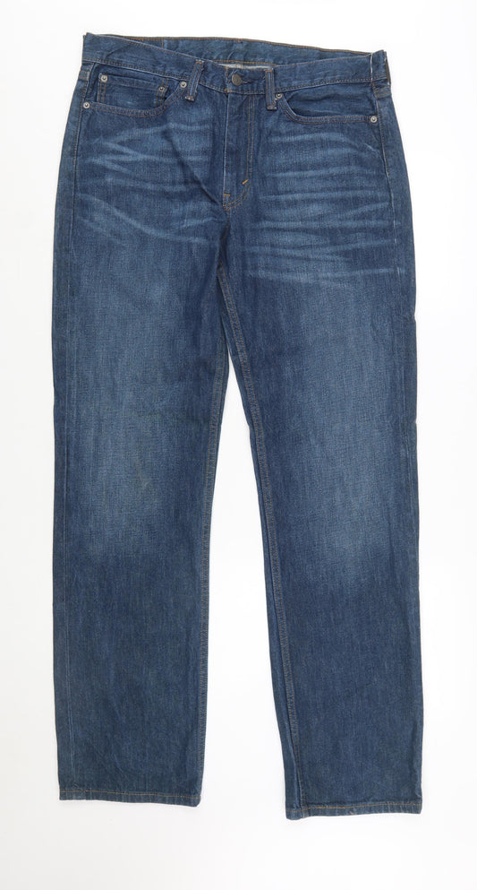 Levi's 514 Men's Blue Denim Straight Jeans 34W 32L Classic Fit