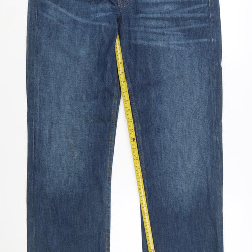 Levi's 514 Men's Blue Denim Straight Jeans 34W 32L Classic Fit