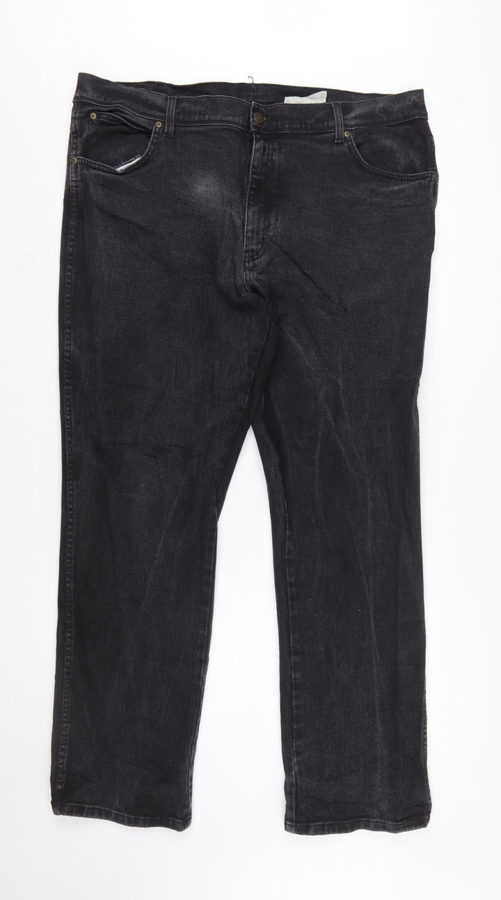 Wrangler Men's Black Regular Fit Straight Jeans W42 L32
