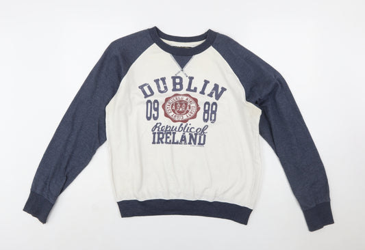 Irish Connexxion Women's Blue & White Dublin Pullover Sweatshirt M