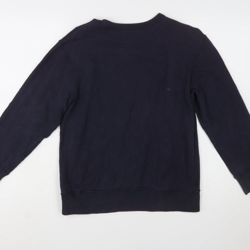The Children's Place Boys Navy Football Sweatshirt L 10-12 Crew Neck Pullover