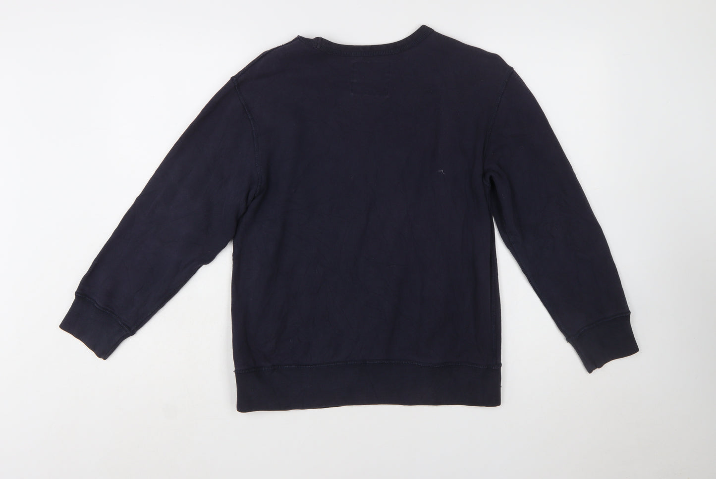 The Children's Place Boys Navy Football Sweatshirt L 10-12 Crew Neck Pullover