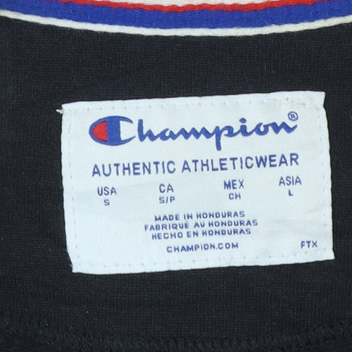 Champion Women's Black Small Pullover Sweatshirt with Logo Detail