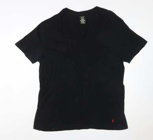Polo Ralph Lauren Men's Black V-Neck Classic Cotton T-Shirt XL