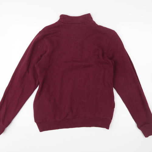 Charles River Womens Burgundy 1/4 Zip Pullover Sweatshirt XXS Cotton Blend
