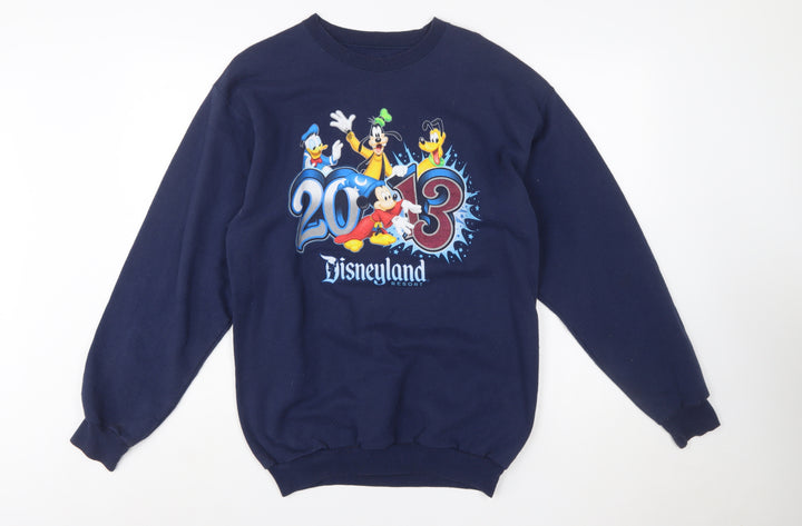 Disneyland Hanes Women's Navy Sweatshirt Medium 2013 Mickey Design