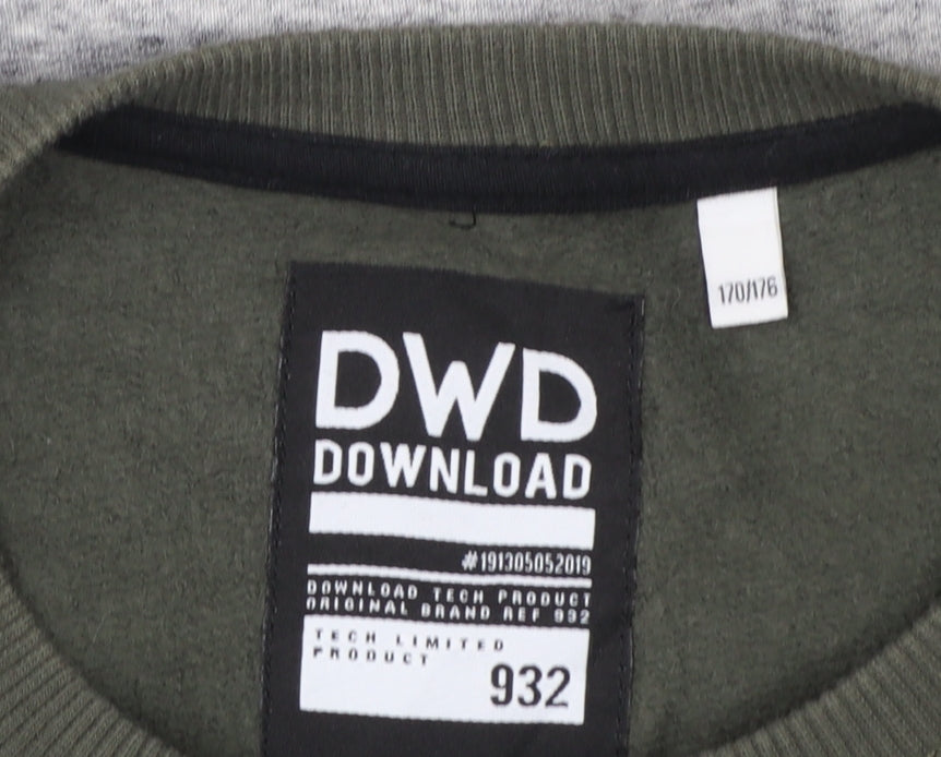 C&A DWD Teens Green Black Grey Urban Graphic Pullover Sweatshirt L