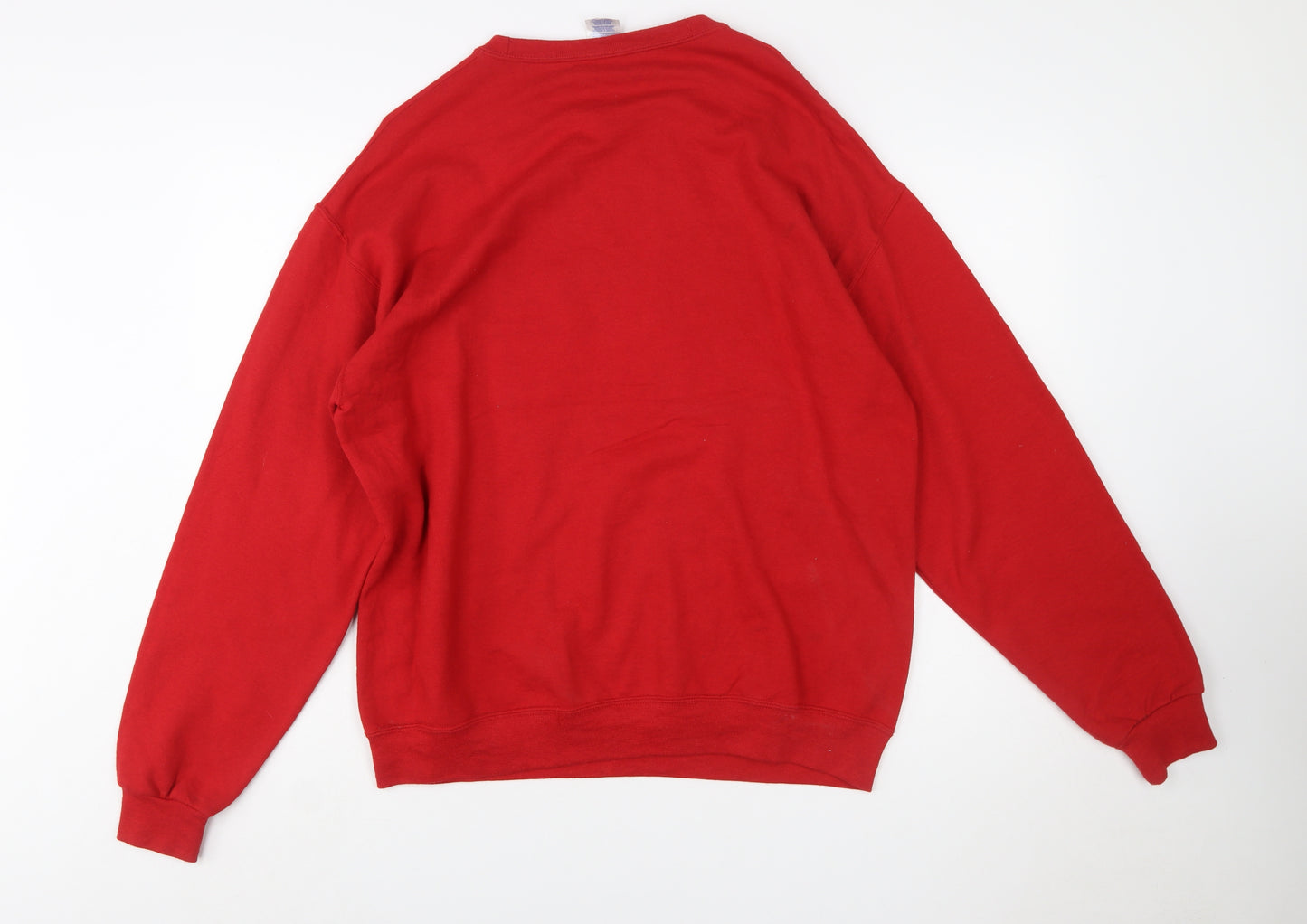 Jerzees Women Red Baseball Graphic Pullover Sweatshirt Size L