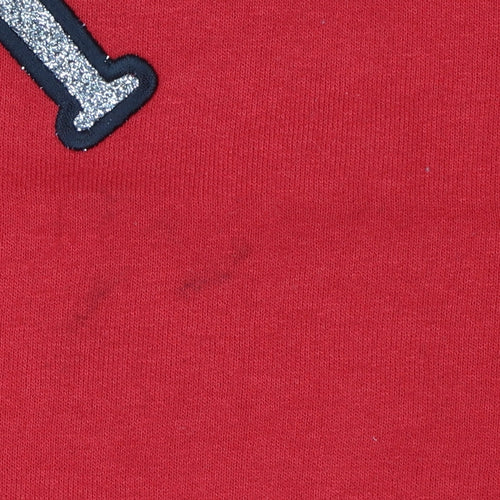 Jerzees Women Red Baseball Graphic Pullover Sweatshirt Size L