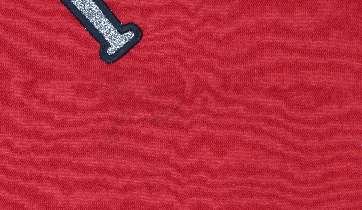 Jerzees Women Red Baseball Graphic Pullover Sweatshirt Size L