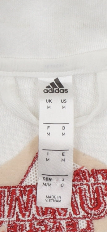 Adidas Men's White Full Zip Sweatshirt Size M Sports Jacket