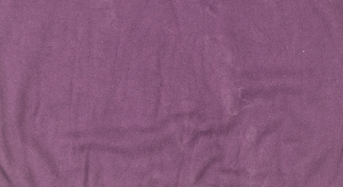 Tommy Hilfiger Women’s Purple Argyle V-Neck Cotton Jumper XL