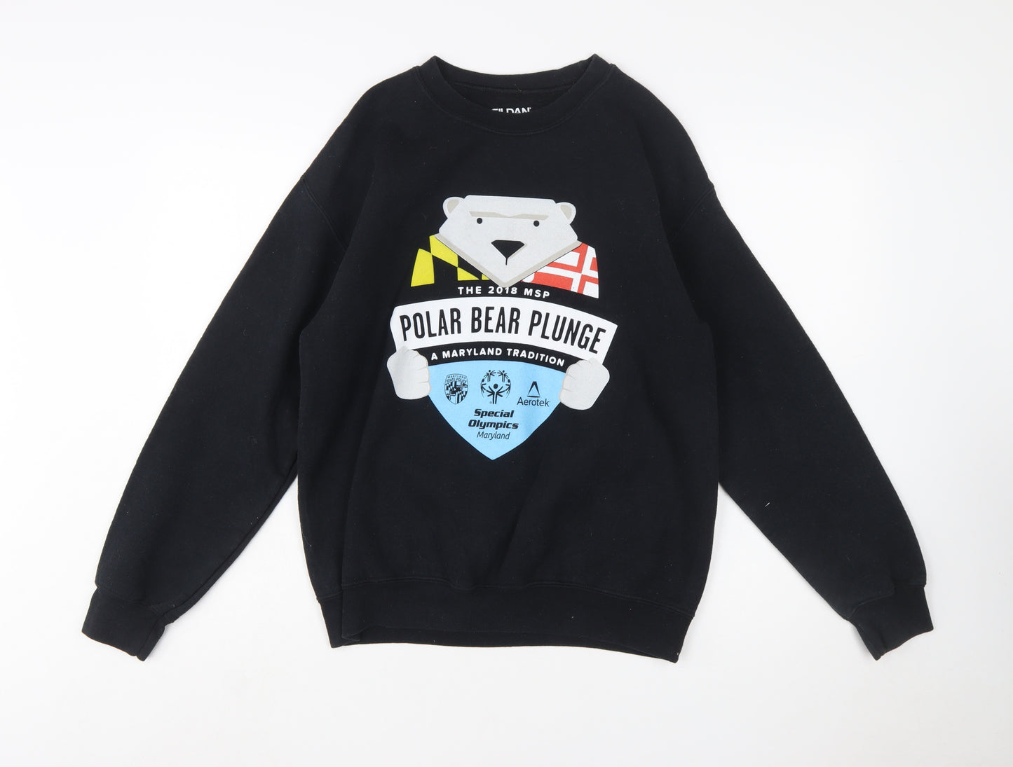 Gildan Men's Black Polar Bear Plunge Graphic Pullover Sweatshirt M