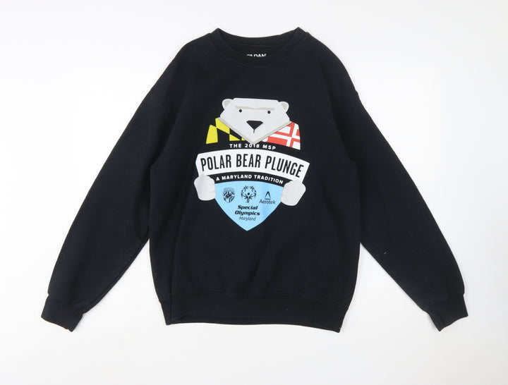 Gildan Men's Black Polar Bear Plunge Graphic Pullover Sweatshirt M