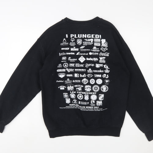 Gildan Men's Black Polar Bear Plunge Graphic Pullover Sweatshirt M
