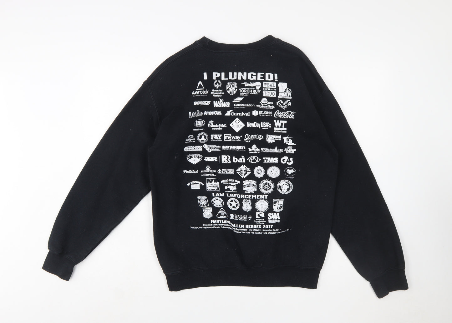 Gildan Men's Black Polar Bear Plunge Graphic Pullover Sweatshirt M