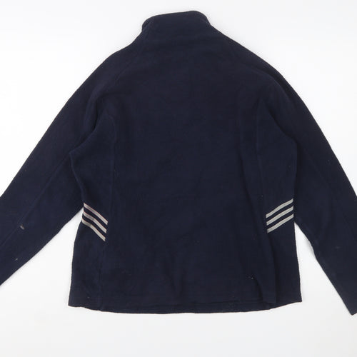 Adidas Women's Navy Fleece Pullover Sweatshirt UK 14 with 1/4 Zip