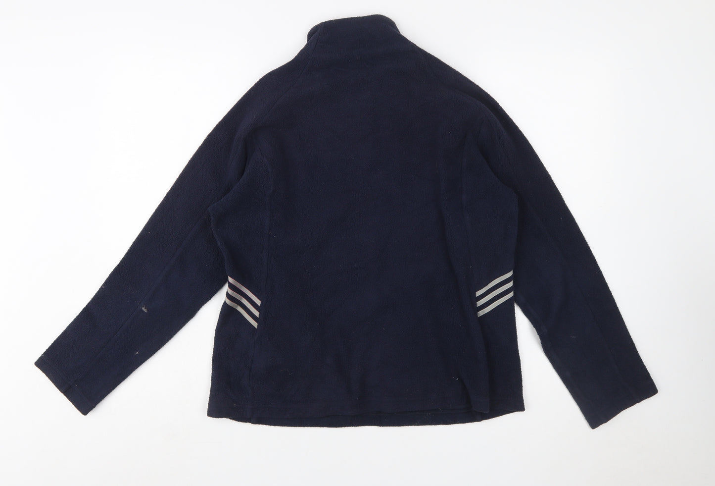 Adidas Women's Navy Fleece Pullover Sweatshirt UK 14 with 1/4 Zip