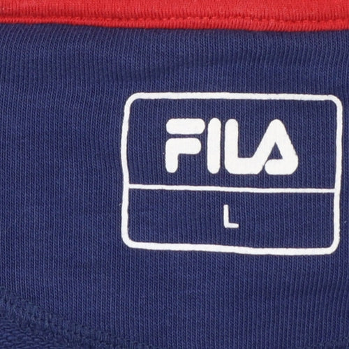 Fila Womens Navy & Red Raglan Sweatshirt Size L Cotton Blend