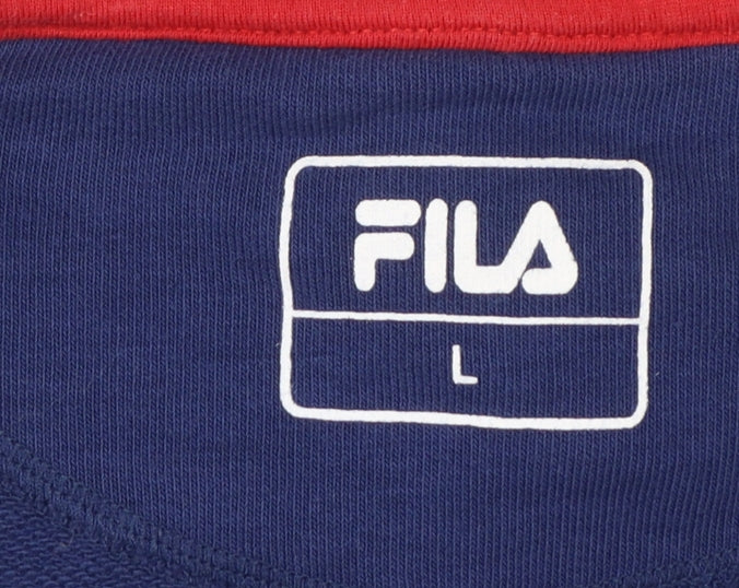 Fila Womens Navy & Red Raglan Sweatshirt Size L Cotton Blend