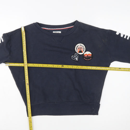 Tommy Hilfiger Denim Womens Navy Sweatshirt XS Crew Neck Cotton Logo