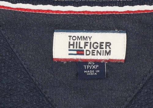 Tommy Hilfiger Denim Womens Navy Sweatshirt XS Crew Neck Cotton Logo