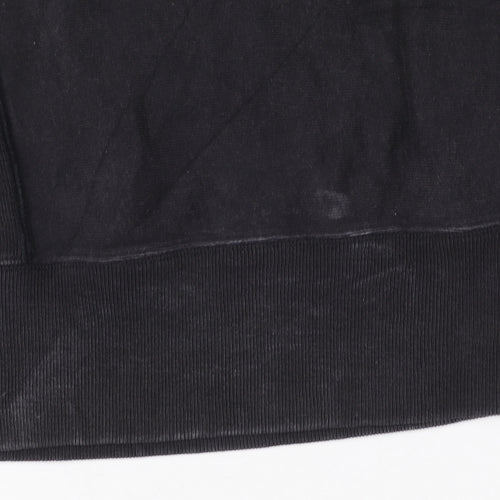 Champion Men's Black Reverse Weave Sweatshirt Medium Pullover Logo