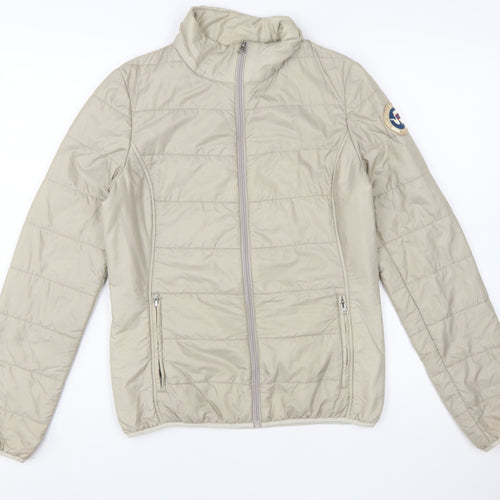 Napapijri Men’s Beige Puffer Jacket M Regular Stand-Up Collar
