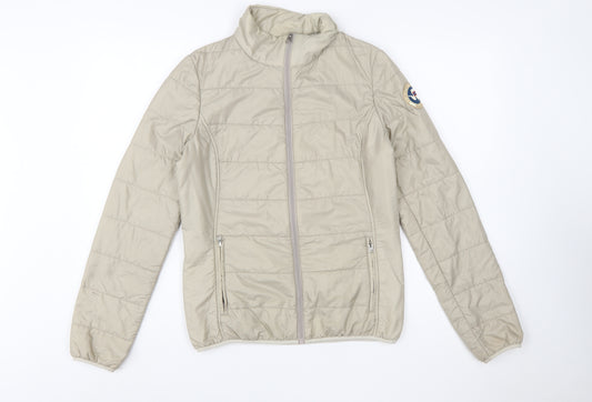 Napapijri Men’s Beige Puffer Jacket M Regular Stand-Up Collar