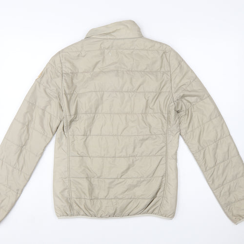 Napapijri Men’s Beige Puffer Jacket M Regular Stand-Up Collar