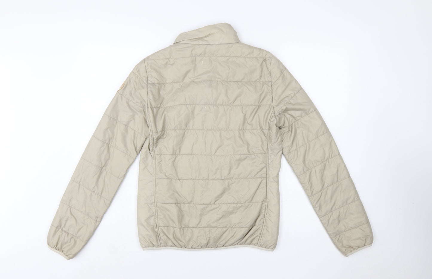 Napapijri Men’s Beige Puffer Jacket M Regular Stand-Up Collar