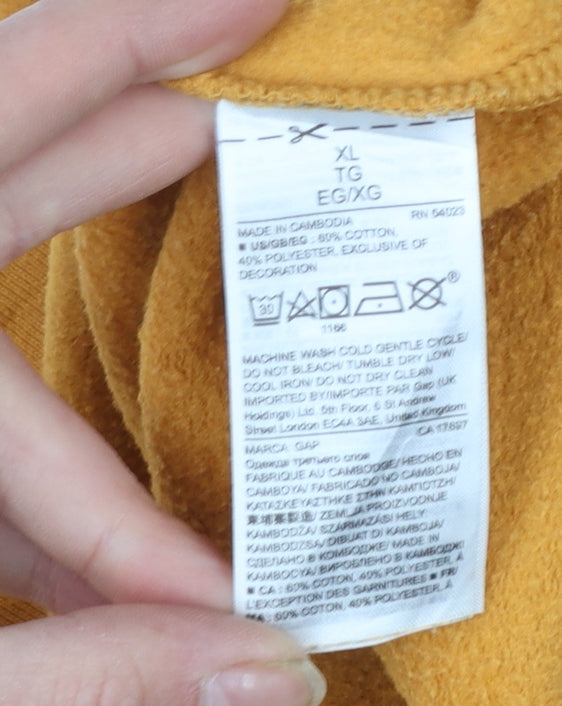 GAP Womens Mustard Yellow XL Pullover Hoodie Cotton Blend