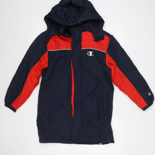 Champion Boys Blue Red Hooded Winter Parka Coat 11-12 Years